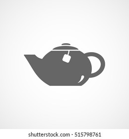 Teapot Flat Icon On White Background