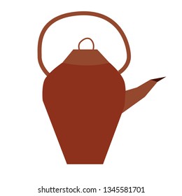 teapot flat illustration on white