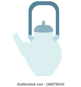 Teapot flat illustration on white