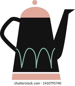 Teapot flat illustration on white