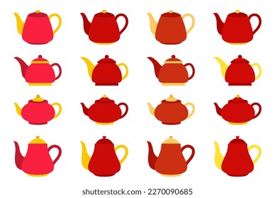 Teapot in flat style isolated