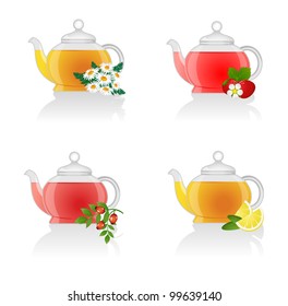 Teapot with flower and fruit tea