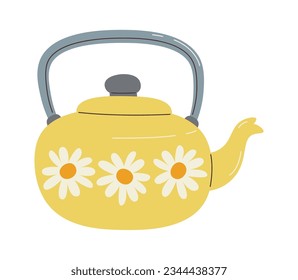 Teapot With Flowers Vector Illustration