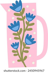 Teapot With Flowers Vector Illustration