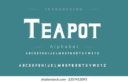 Teapot Font. Alphabet. Script. Typeface. Label .Vintage typeface. For labels and different type designs