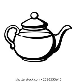 Teapot glass teapot hand drawn vector illustration