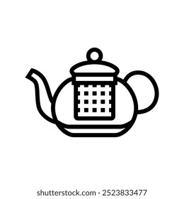 teapot glass package line icon vector. teapot glass package sign. isolated contour symbol black illustration