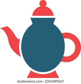 Teapot Glyph Two Color Icon For Personal And Commercial Use.
