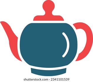 Teapot Glyph Two Color Icon For Personal And Commercial Use.

