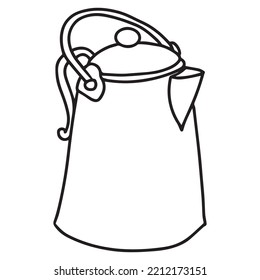 teapot graphic design vector illustration, art tattoo sketch, hand draw, print use