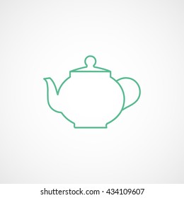 Teapot Green Icon On White Background