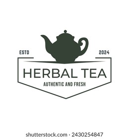 Teapot green tea leaf logo icon design template flat vector. Vector Tea logo isolated on a white background