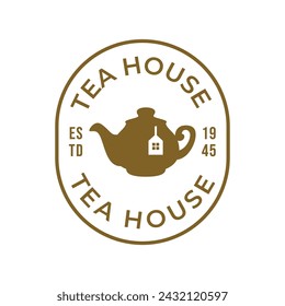 Teapot green tea leaf logo icon design template flat vector. Vector Tea logo isolated on a white background