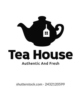 Teapot green tea leaf logo icon design template flat vector. Vector Tea logo isolated on a white background