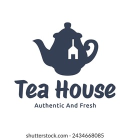 Teapot green tea leaf logo icon design template flat vector. Vector Tea logo isolated on a white background