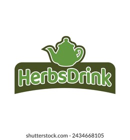 Teapot green tea leaf logo icon design template flat vector. Vector Tea logo isolated on a white background