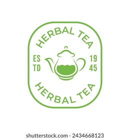 Teapot green tea leaf logo icon design template flat vector. Vector Tea logo isolated on a white background