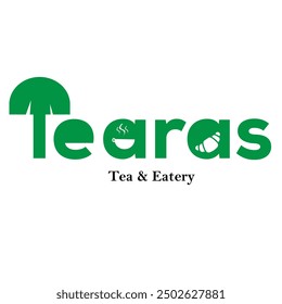 Teapot green tea leaf logo icon design template flat vector. Vector Tea logo isolated on a white