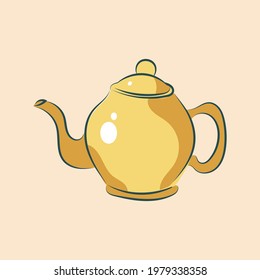 Ilustración del vector de ícono del doodle dibujado a mano en Teapot