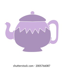 teapot hand drawn element design vector. clipart cartoon illustration