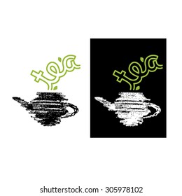 Teapot. Hand drawn vector illustration. Design menu.