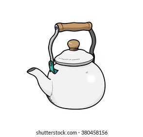 Teapot, a hand drawn vector illustration of a teapot, perfect for food and beverage project decorations.
