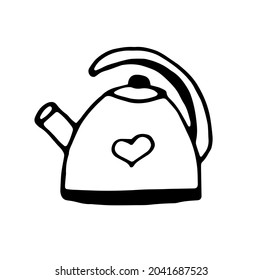 Teapot.  Hand drawn vector image