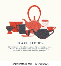 Teapot hand drawn. Vintage teapot hand drawn, great design for any purposes. Restaurant cafe menu, template design. Vector illustration. Breakfast concept. 