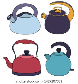 teapot with handle, collection set