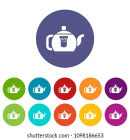 Teapot with handle icon. Simple illustration of teapot with handle vector icon for web