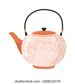 Tetera con el icono de la cocina. Ilustración del vector