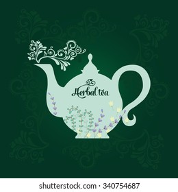 Teapot with herbs