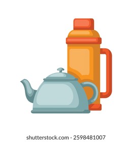 Teapot and hot water bottle icon design. Vector design