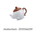 Teapot icon 3d rendering vector illustration