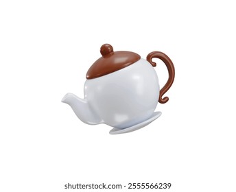 Teapot icon 3d rendering vector illustration