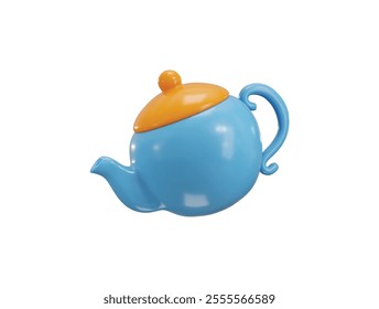 Teapot icon 3d rendering vector illustration