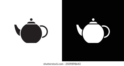 Teapot icon Black line art vector logo set