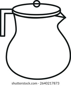 teapot icon black outline minimalist 