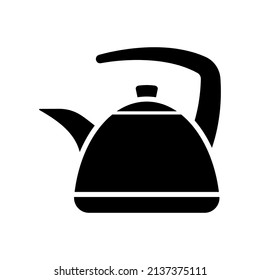 Teapot icon. Black silhouette. Side view. Vector simple flat graphic illustration. Isolated object on a white background. Isolate.