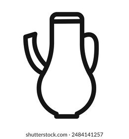 Icono de la tetera en blanco y negro Vector signo