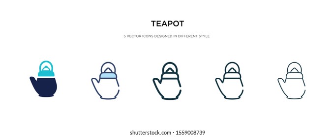 teapot icon in different style vector illustration. two colored and black teapot vector icons designed in filled, outline, line and stroke style can be used for web, mobile, ui