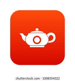 Teapot icon digital red for any design isolated on white vector illustration