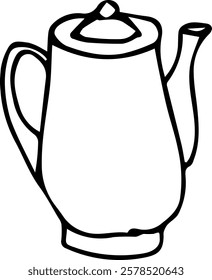 Teapot Icon drawing design hand made 