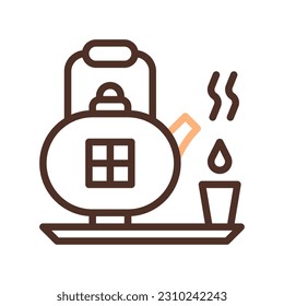 Teapot icon duocolor brown colour style chinese new year vector element and symbol perfect.