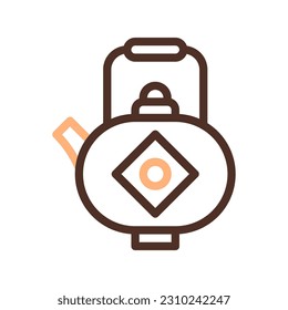 Teapot icon duocolor brown colour style chinese new year vector element and symbol perfect.