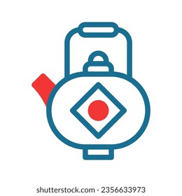 Teapot icon duotone red blue colour chinese new year vector element and symbol perfect.