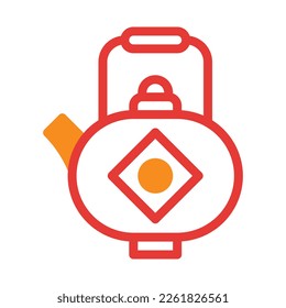 teapot icon duotone red style chinese new year illustration vector perfect. Icon sign from modern collection for web. Nice design perfect.