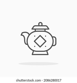 Teapot icon. Editable Stroke and pixel perfect. Outline style. Vector illustration. Enjoy this icon for your project.