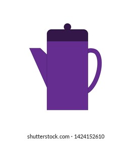Teapot icon. Flat illustration of vector kettle. Drinks sign symbol. Tea isolated on white background. 