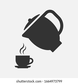 teapot icon Flat illustration of a vector